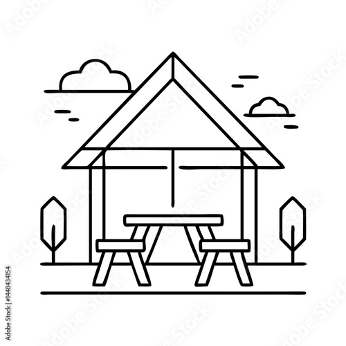 campground picnic shelter icon, campground picnic shelter vector illustration-simple illustration of campground picnic shelter, perfect for campground picnic shelter logos and icons