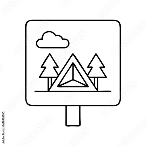 campground sign icon, campground sign vector illustration-simple illustration of campground sign, perfect for campground sign logos and icons