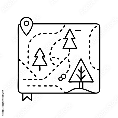 campground trail map icon, campground trail map vector illustration-simple illustration of campground trail map, perfect for campground trail map logos and icons