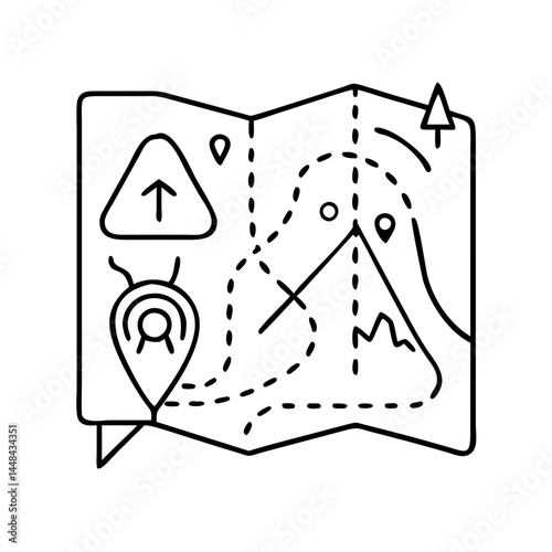 campground trail map icon, campground trail map vector illustration-simple illustration of campground trail map, perfect for campground trail map logos and icons