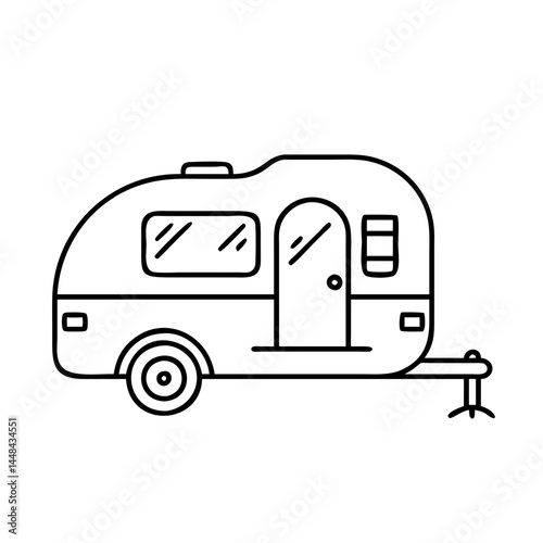 camping trailer icon, camping trailer vector illustration-simple illustration of camping trailer, perfect for camping trailer logos and icons