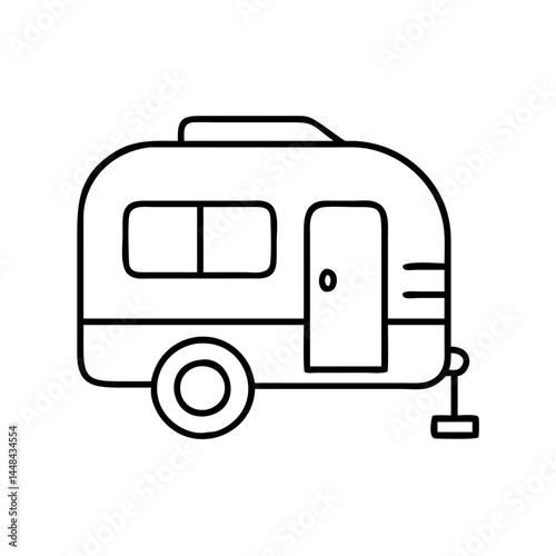camping trailer icon, camping trailer vector illustration-simple illustration of camping trailer, perfect for camping trailer logos and icons