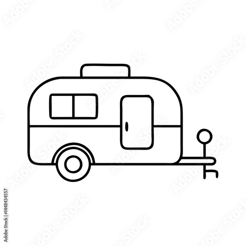 camping trailer icon, camping trailer vector illustration-simple illustration of camping trailer, perfect for camping trailer logos and icons