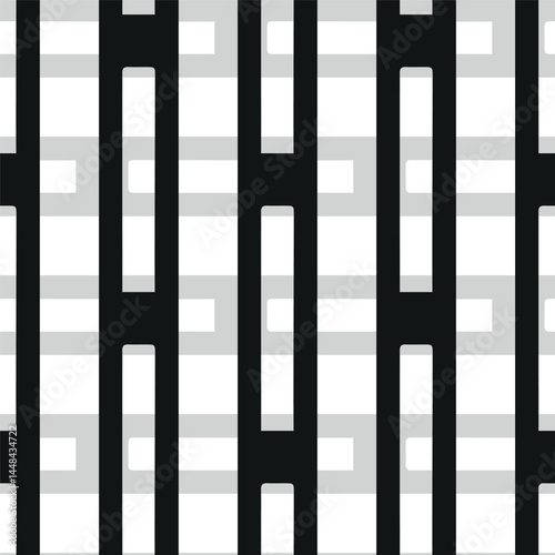Vector seamless pattern with vertical abstract elements