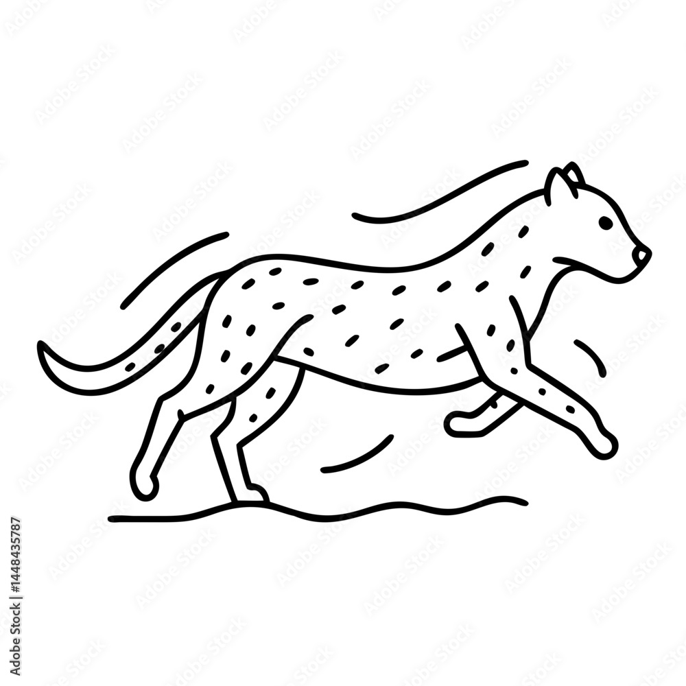 Obraz premium cheetah running icon, cheetah running vector illustration-simple illustration of cheetah running, perfect for cheetah running logos and icons