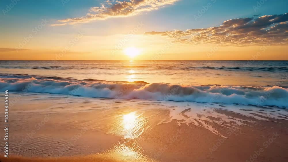 Ocean Sunset Wave Crash Beach. Ocean Sunset Wave Crash Beach.