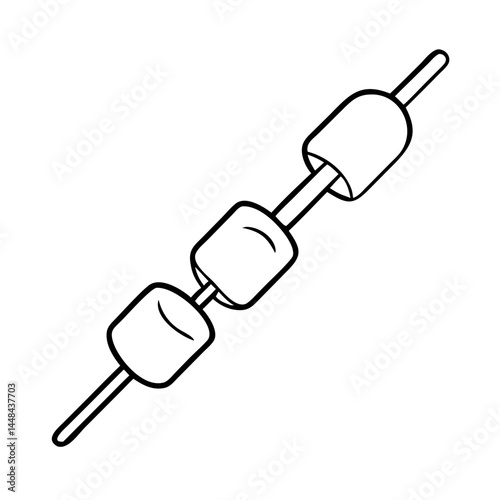 marshmallow roasting stick icon, marshmallow roasting stick vector illustration-simple illustration of marshmallow roasting stick, perfect for marshmallow roasting stick logos and icons