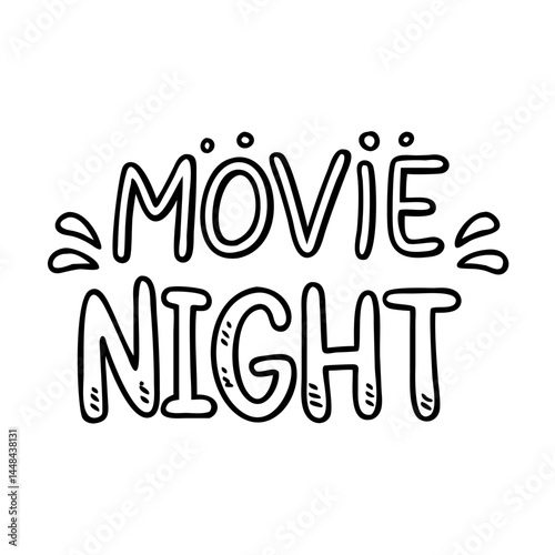 movie night text icon, movie night text vector illustration-simple illustration of movie night text, perfect for movie night text logos and icons