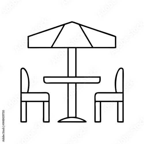 outdoor cafe table icon, outdoor cafe table vector illustration-simple illustration of outdoor cafe table, perfect for outdoor cafe table logos and icons