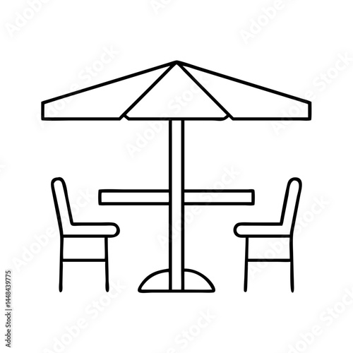 outdoor cafe table icon, outdoor cafe table vector illustration-simple illustration of outdoor cafe table, perfect for outdoor cafe table logos and icons