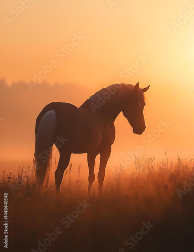 horse at sunset