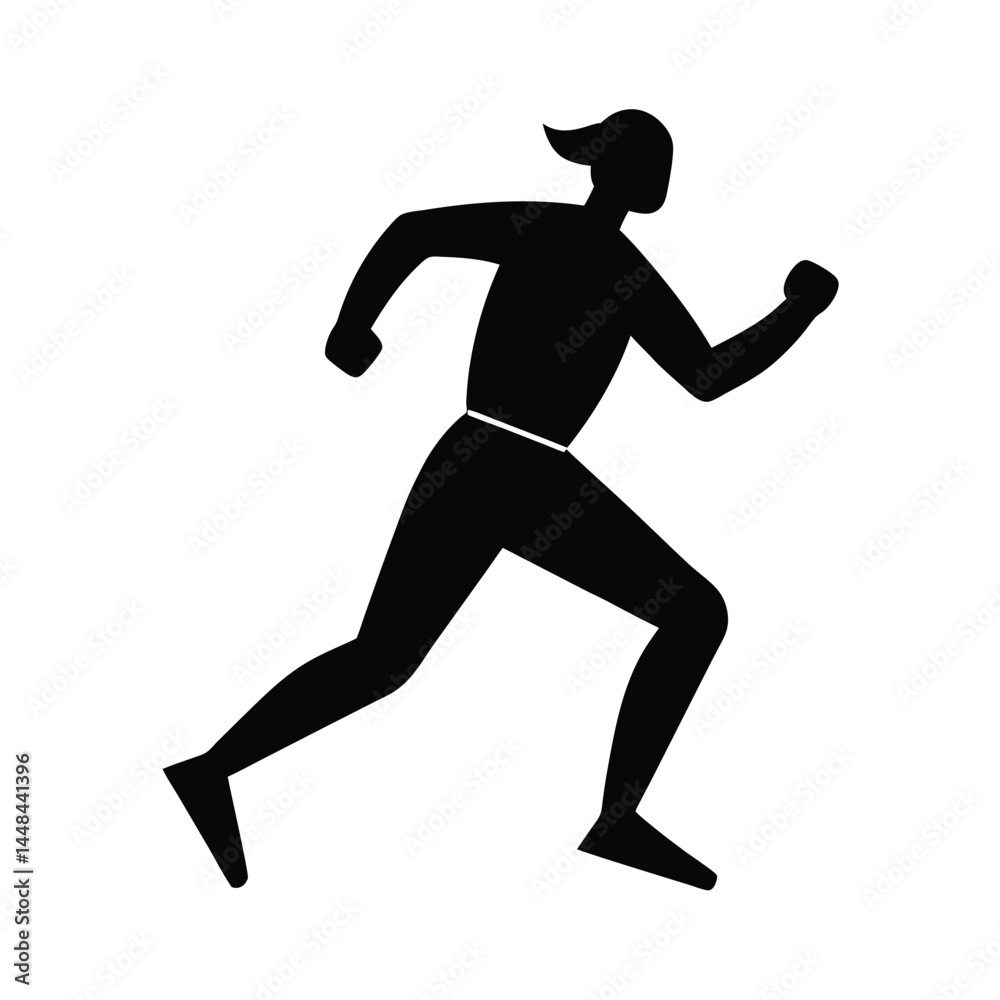 Fototapeta premium jogger silhouette arms slightly bent vector art