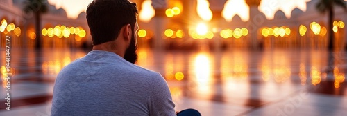 man praying at mosque 