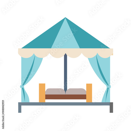 Beach Cabana Tent Icon Representing Resort Lounge and Relaxation Space
