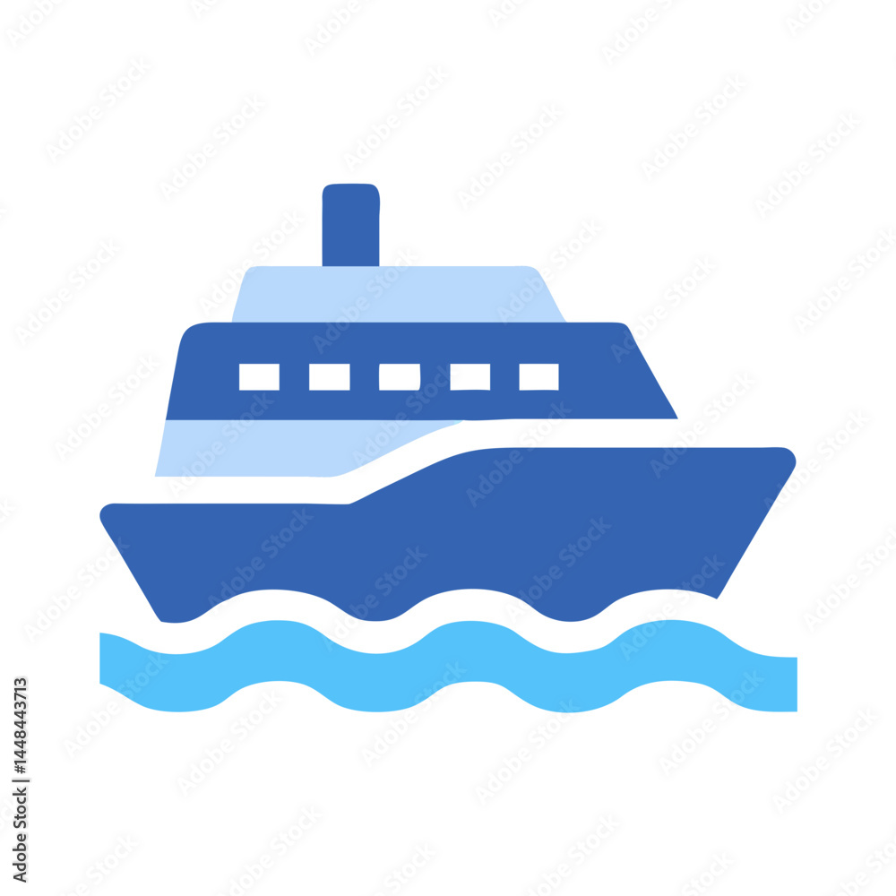 Cruise Ship Icon Representing Ocean Travel and Luxury Voyage Cruise Ship Icon Representing Ocean Travel and Luxury Voyage