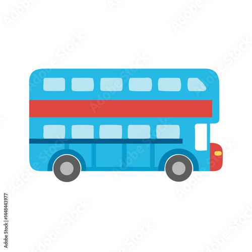 Double-Decker Bus Icon Representing Urban Tourist Transportation and City Tours