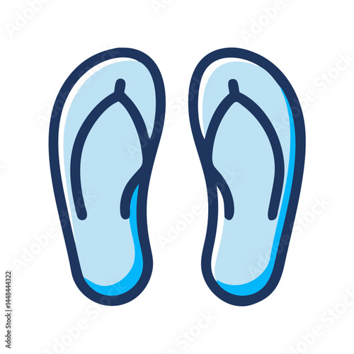 Flip Flops Footwear Icon Representing Beachwear and Summer Casual Style