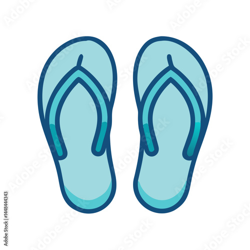 Flip Flops Footwear Icon Representing Beachwear and Summer Casual Style