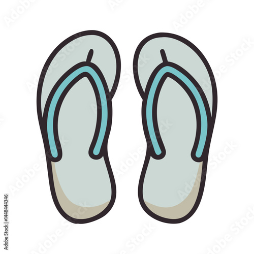 Flip Flops Footwear Icon Representing Beachwear and Summer Casual Style