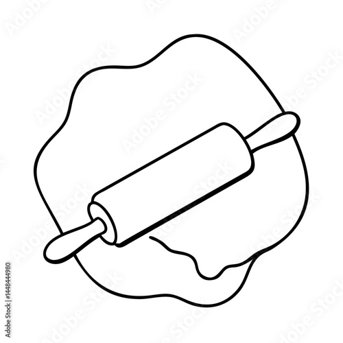rolling out dough icon, rolling out dough vector illustration-simple illustration of rolling out dough, perfect for rolling out dough logos and icons