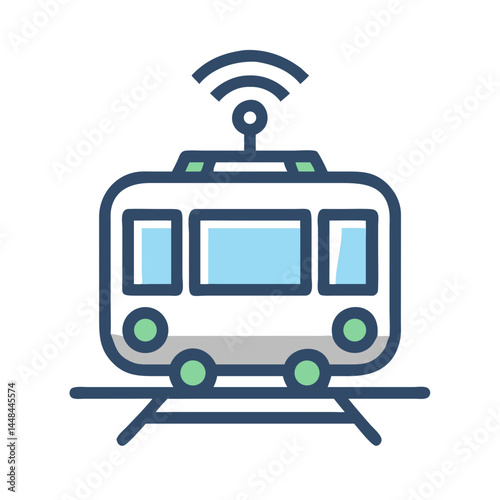 Light Rail Vehicle Icon Representing Regional Transit and Urban Transportation