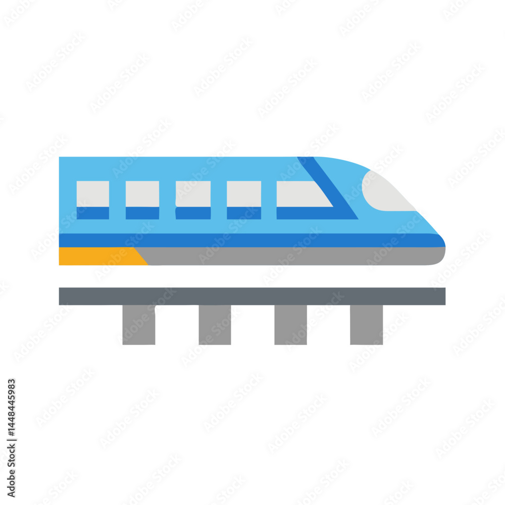 Monorail Train Icon Representing Elevated Rail Transit and Urban Transportation Monorail Train Icon Representing Elevated Rail Transit and Urban Transportation