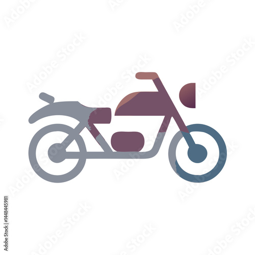 Motorcycle Side View Icon Representing Two-Wheeled Transportation and Road Mobility