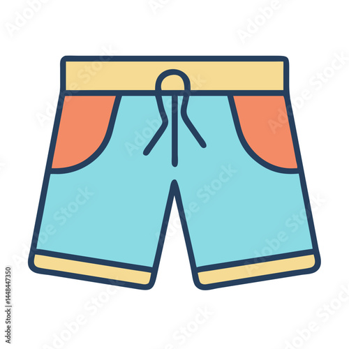 Swim Shorts Icon Representing Summer Beachwear and Casual Swimwear

