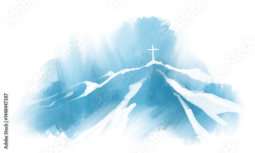 Εκτύπωση καμβά cross drawings for background religious concept illustration Can be applied to media and design work