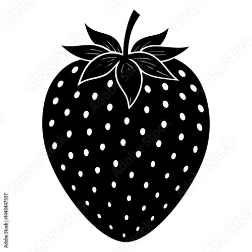 Food strawberry silhouette vector illustrator 