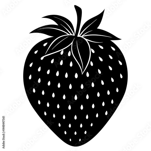 Food strawberry silhouette vector illustrator 