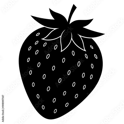 Food strawberry silhouette vector illustrator 