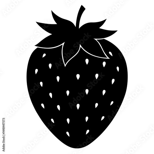 Food strawberry silhouette vector illustrator 