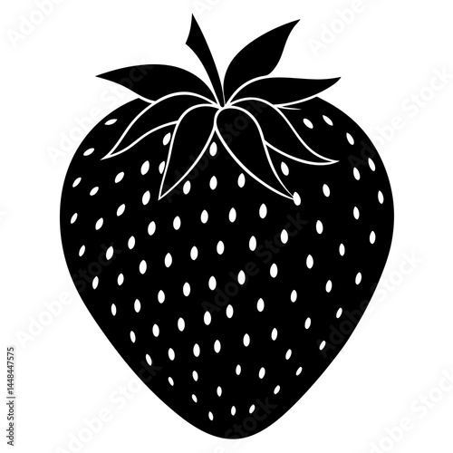 Food strawberry silhouette vector illustrator 