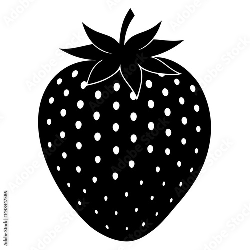 Food strawberry silhouette vector illustrator 