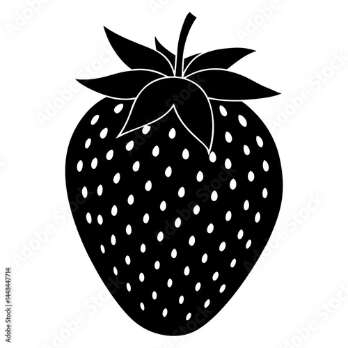 Food strawberry silhouette vector illustrator 