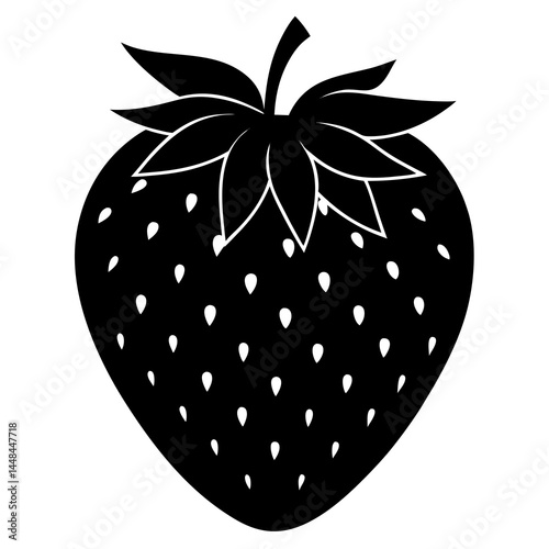 Food strawberry silhouette vector illustrator 