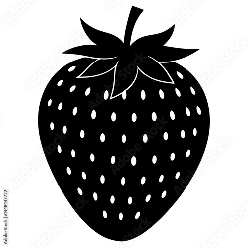 Food strawberry silhouette vector illustrator 