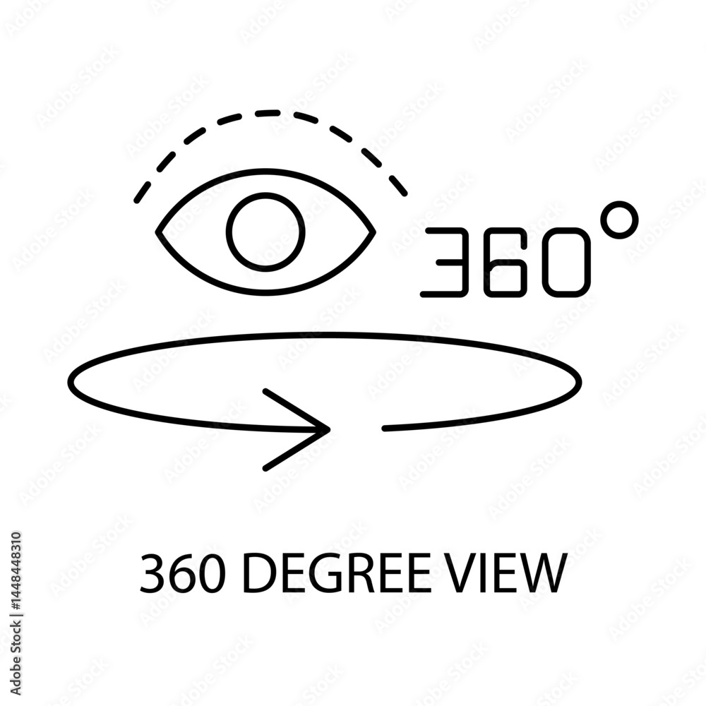 Obraz premium 360° View – Interactive Full-Scene Navigation and Visual Immersion with editable stroke