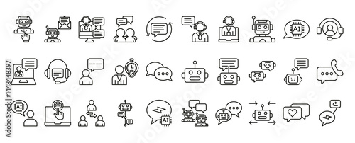 ChatBot Chatbot icons illustrating virtual conversation assistance
