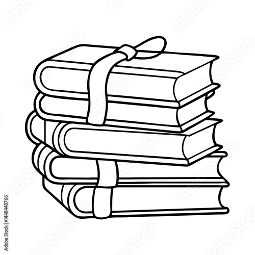 stack of books tied with a ribbon icon