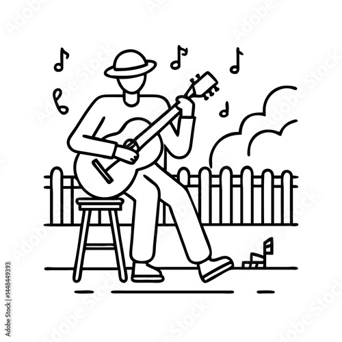 street musician icon, street musician vector illustration-simple illustration of street musician, perfect for street musician logos and icons