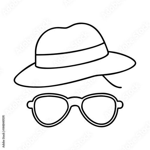 sunhat and sunglasses icon, sunhat and sunglasses vector illustration-simple illustration of sunhat and sunglasses, perfect for sunhat and sunglasses logos and icons