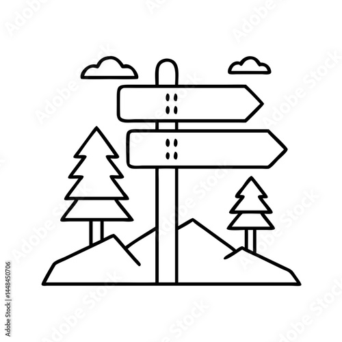 trailhead sign icon, trailhead sign vector illustration-simple illustration of trailhead sign, perfect for trailhead sign logos and icons
