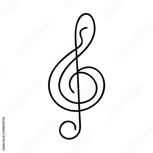 treble clef icon, treble clef vector illustration-simple illustration of treble clef, perfect for treble clef logos and icons