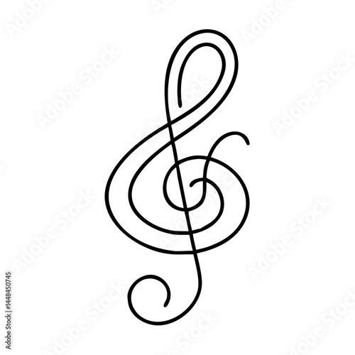 treble clef icon, treble clef vector illustration-simple illustration of treble clef, perfect for treble clef logos and icons