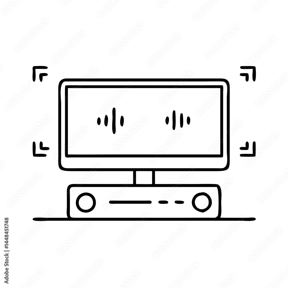 Obraz premium tv sound bar icon, tv sound bar vector illustration-simple illustration of tv sound bar, perfect for tv sound bar logos and icons
