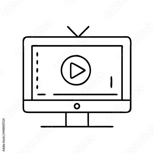 tv screen with play button icon, tv screen with play button vector illustration-simple illustration of tv screen with play button, perfect for tv screen with play button logos and icons