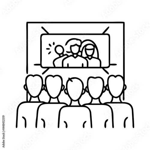 watching a comedy show icon, watching a comedy show vector illustration-simple illustration of watching a comedy show, perfect for watching a comedy show logos and icons