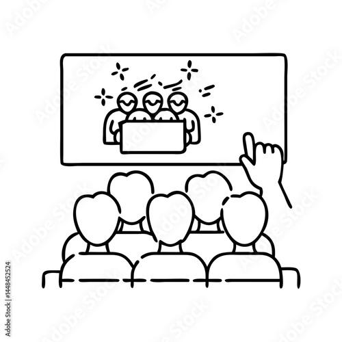 watching a comedy show icon, watching a comedy show vector illustration-simple illustration of watching a comedy show, perfect for watching a comedy show logos and icons